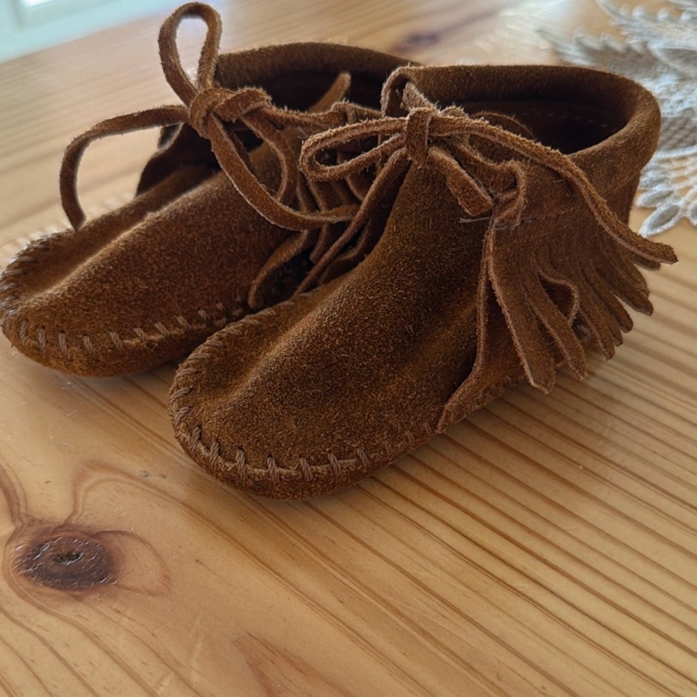 Brown Suede Kids Moccasins